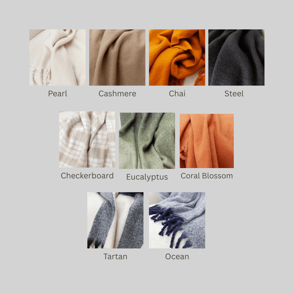 Linenhouse Embrace Throw Swatches