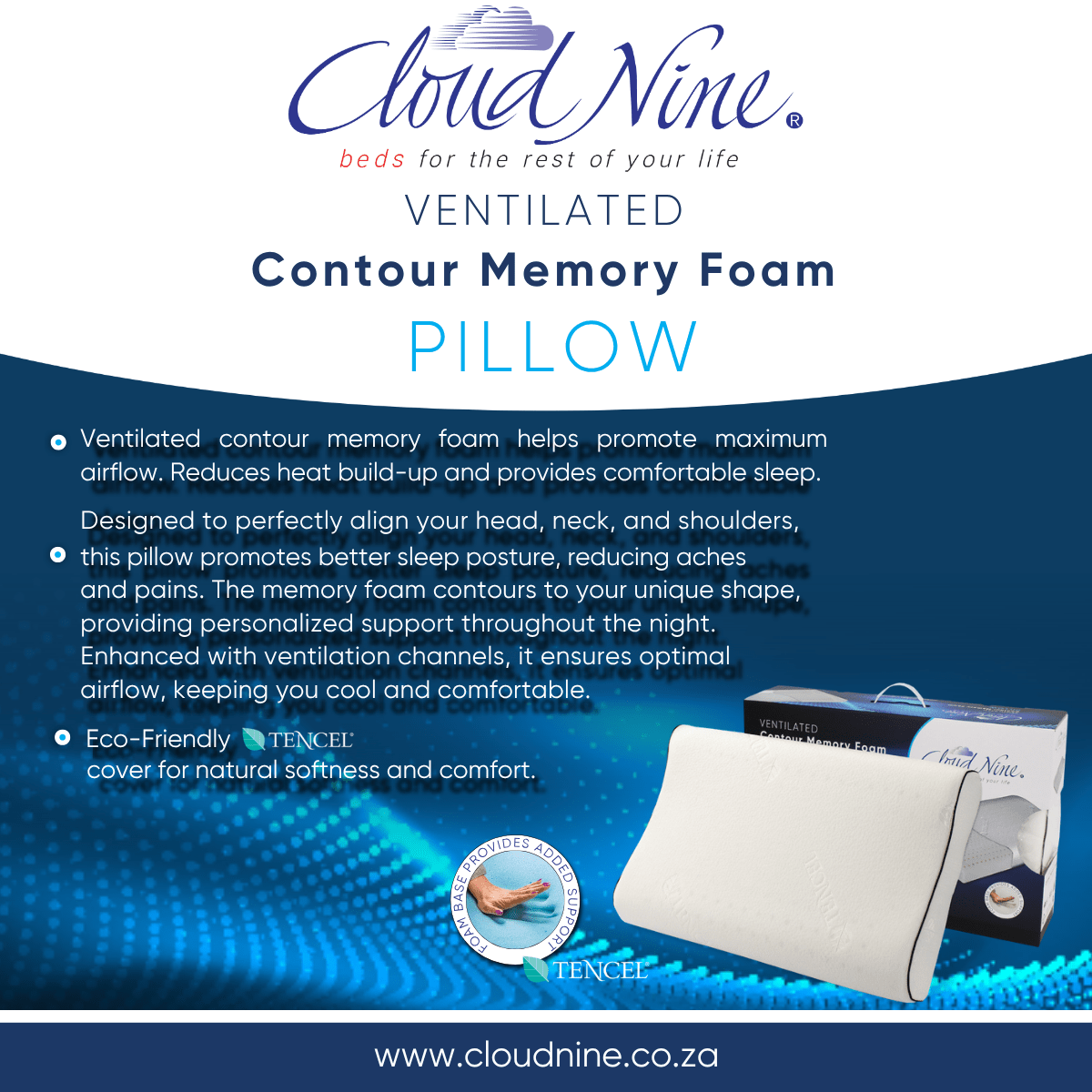 Cloud Nine Ventilated Memory Foam Pillow - Image 4