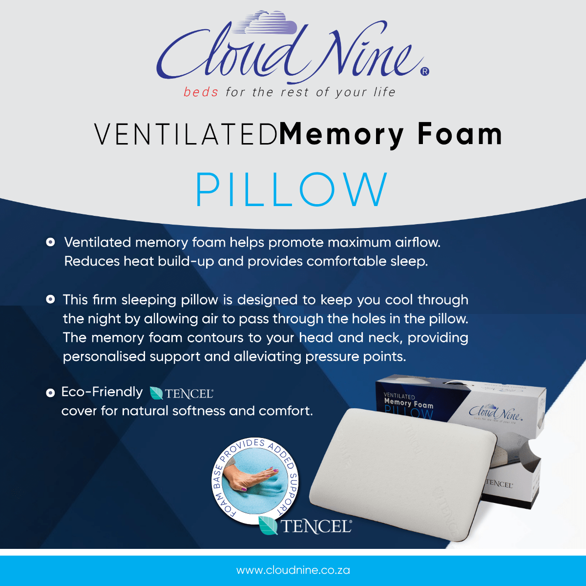 Cloud Nine Ventilated Memory Foam Pillow Facts and Benifits