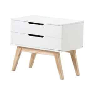 Etvaal Denver 2 Drawer White Pedestal