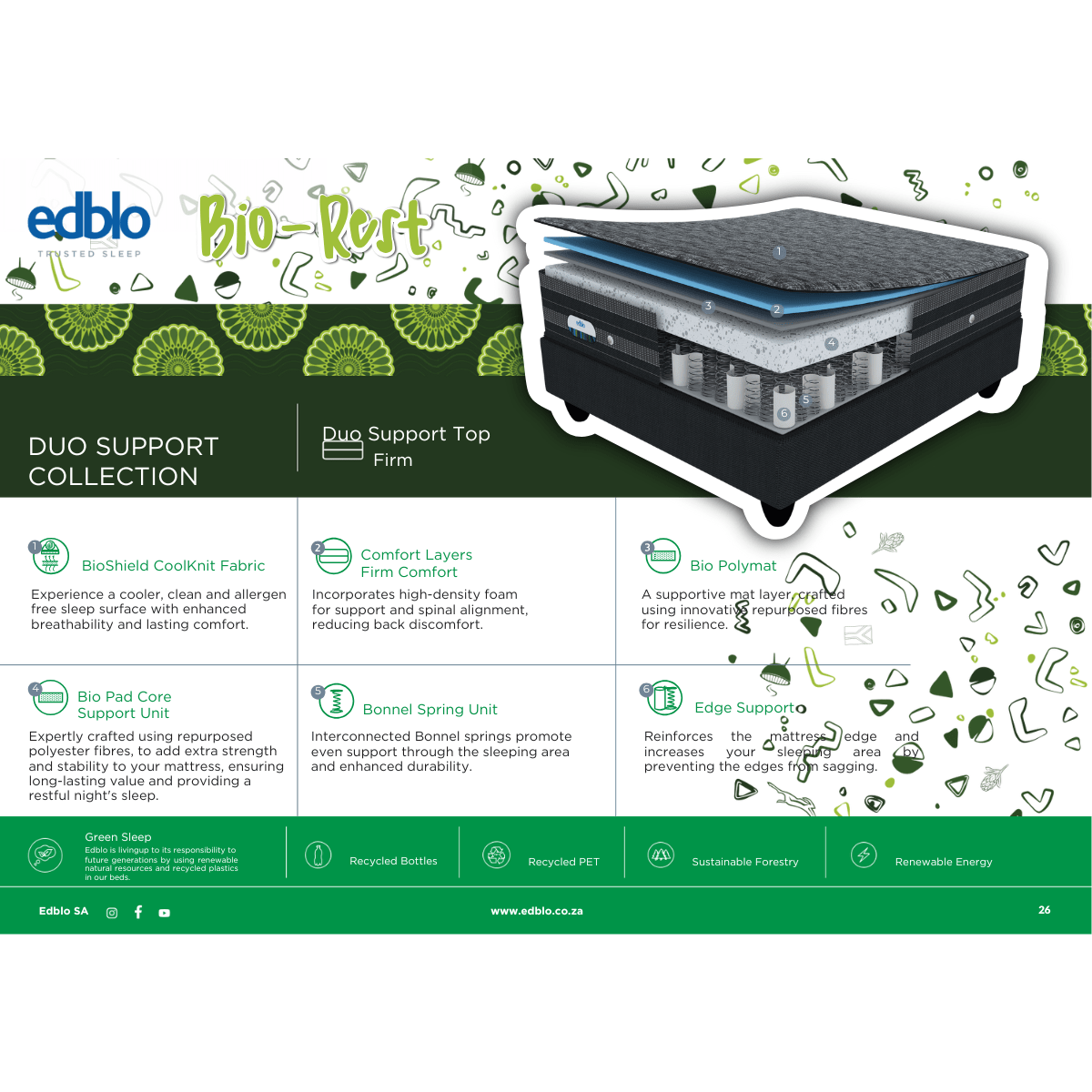 Edblo Mopane Firm Support Top Double - Image 3