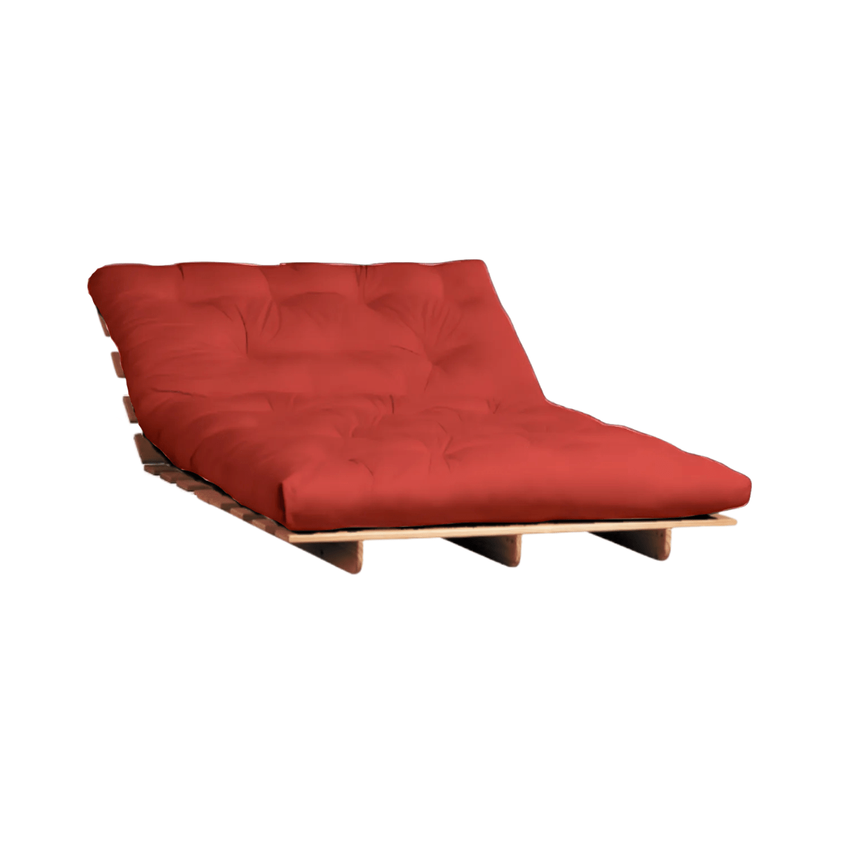 Red futon frame and mattress
