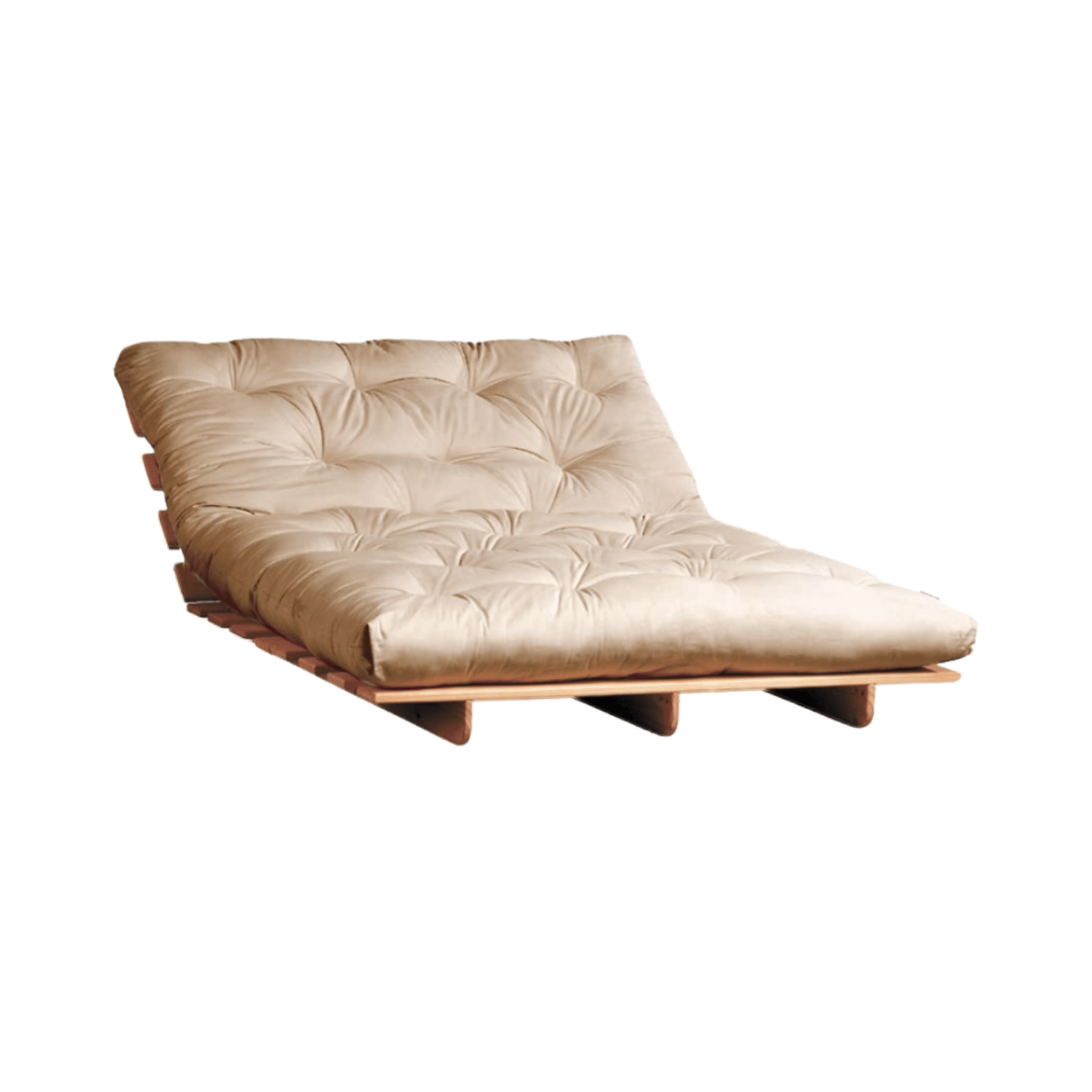 Stone futon frame and mattress