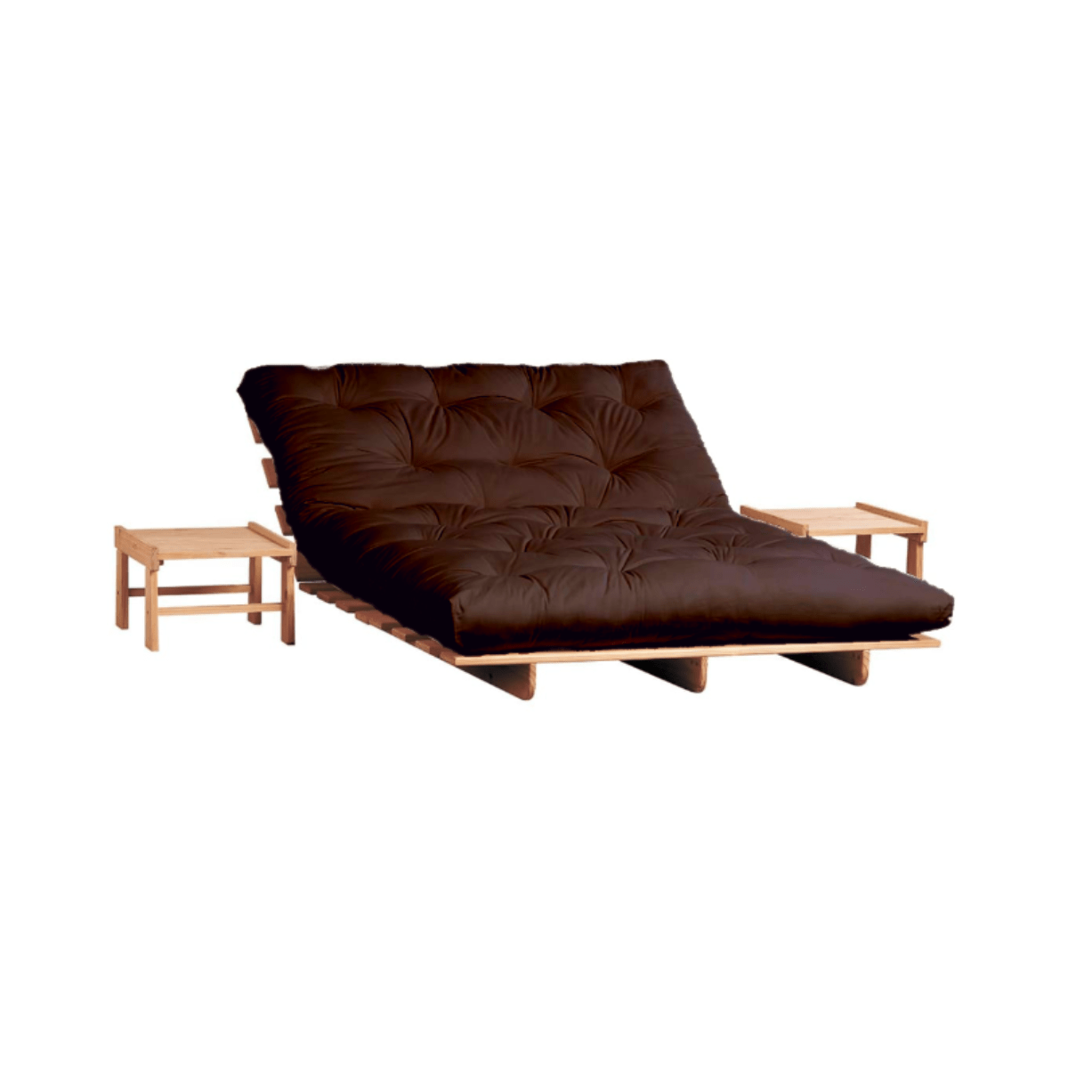 Brown Futon Set with pedestals