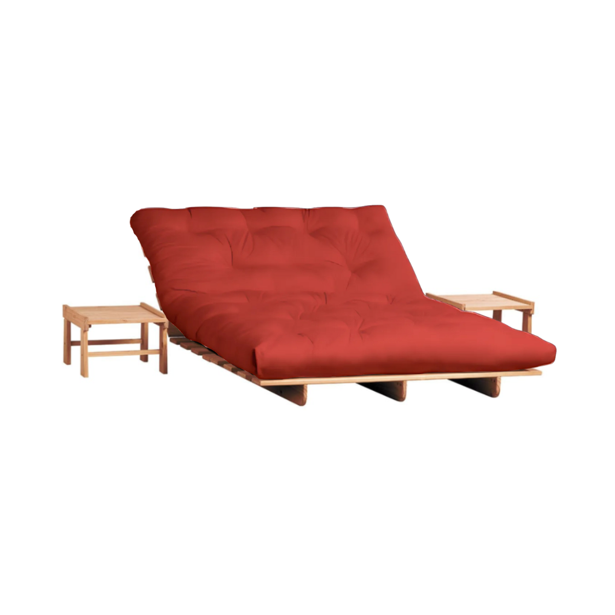 Red Stone Futon Set with pedestals