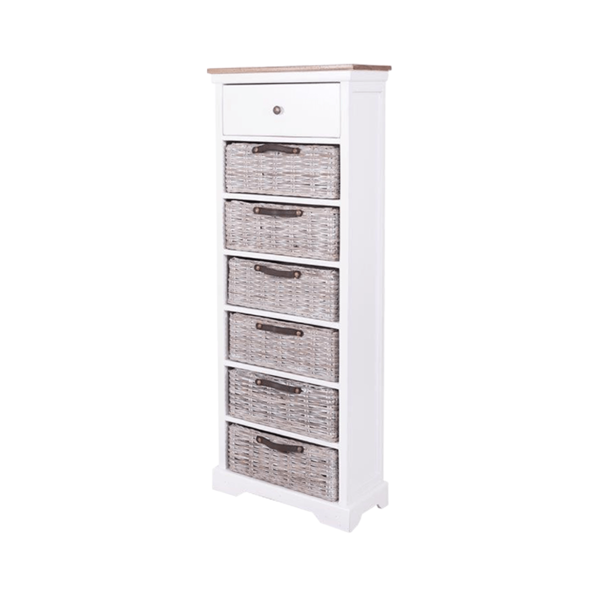 HII Anique 7 White Drawer Tallboy