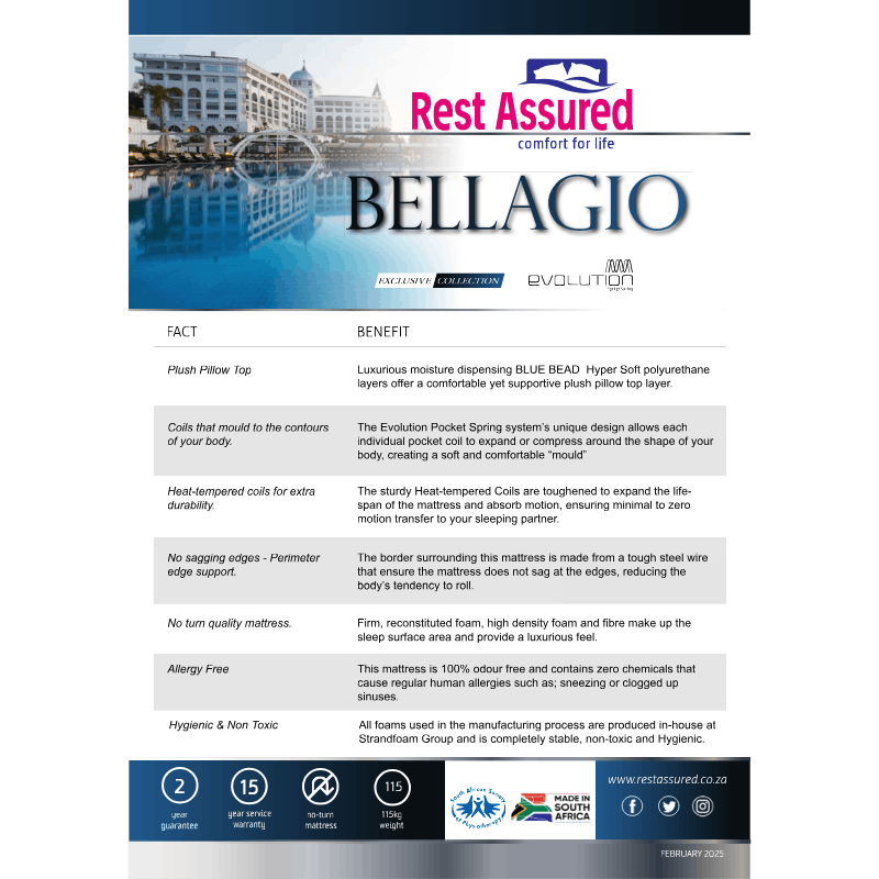 Rest Assured Bellagio Medium FAB