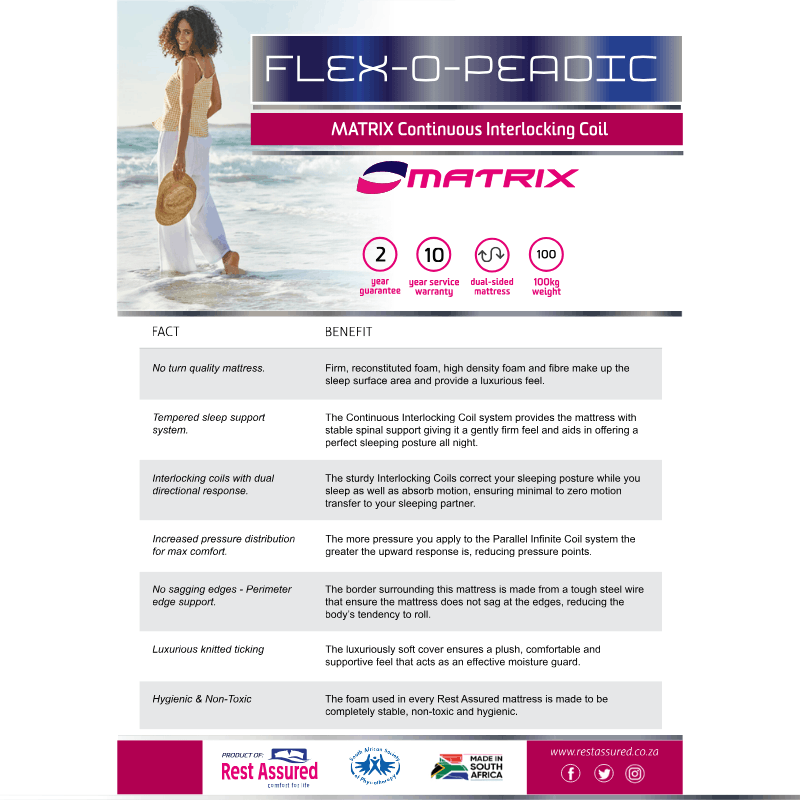 Rest Assured Flex-o-Peadic Medium-Firm Facts and Benefits