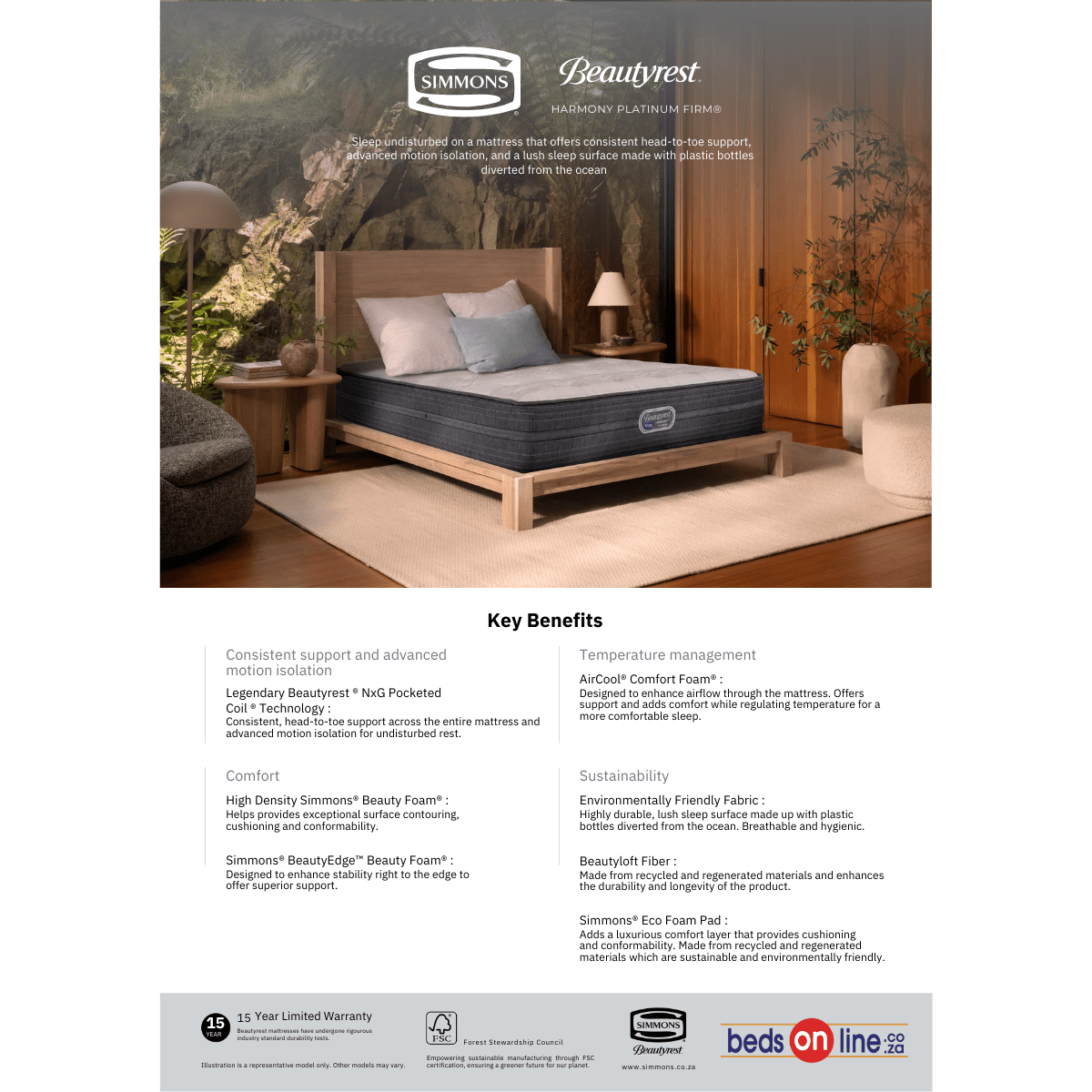 Simmons Beautyrest Platinum Firm - FAB1