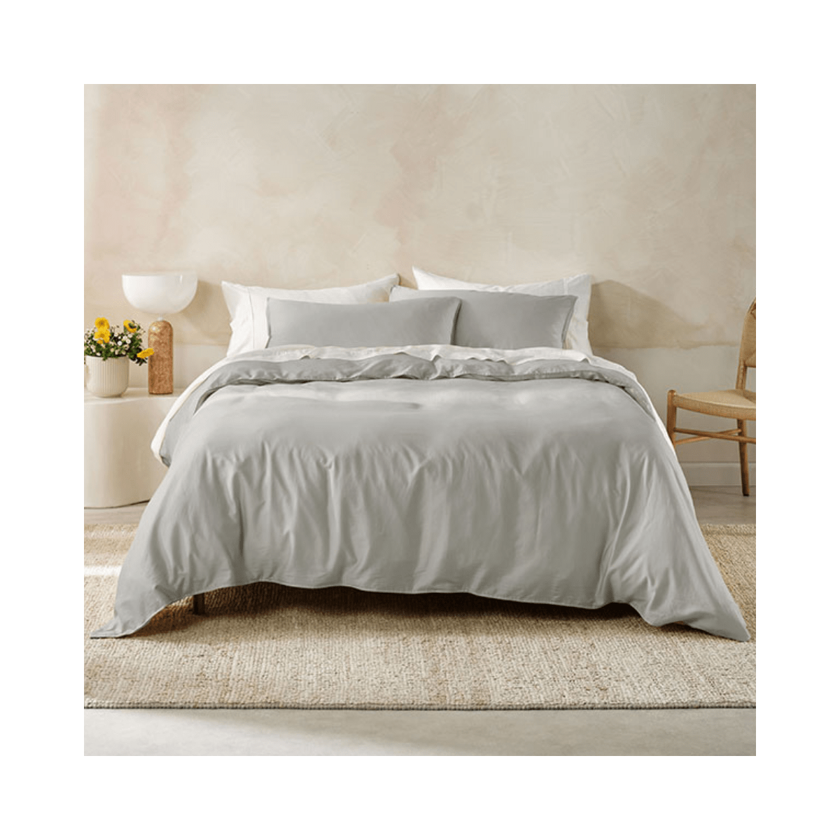 Linenhouse Surf Wash Light Silver Duvet Cover