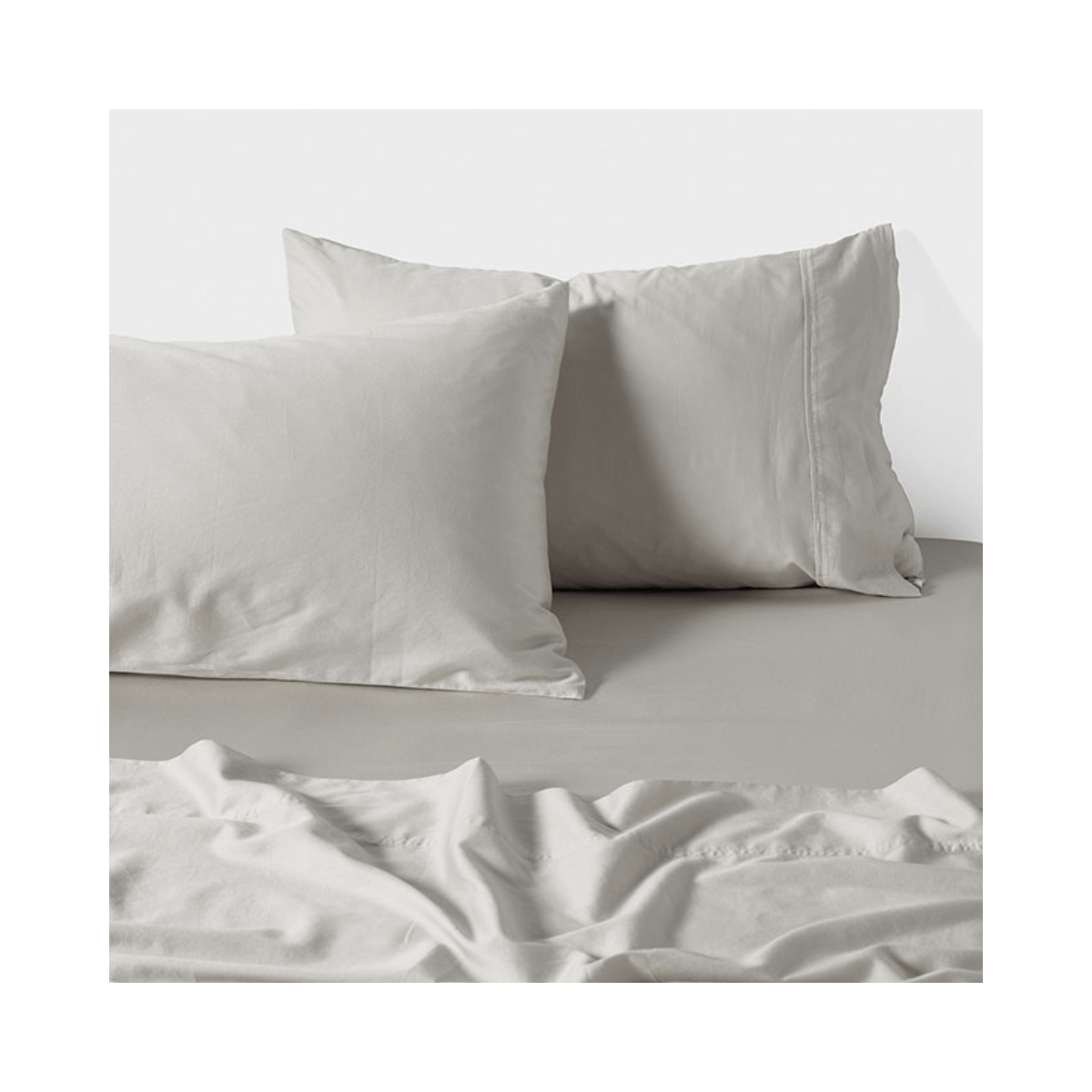 Linenhouse Surf Wash Light Silver Pillowcase